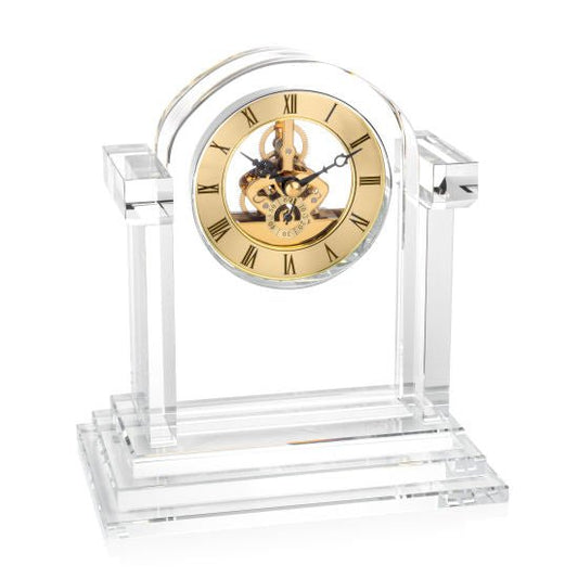 Velia Crystal Skeleton Clock – Luxury Executive Gift crystal edge - Crystal House