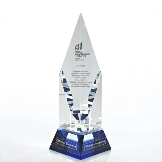 Vertex  Award on Base - Blue Crystal House