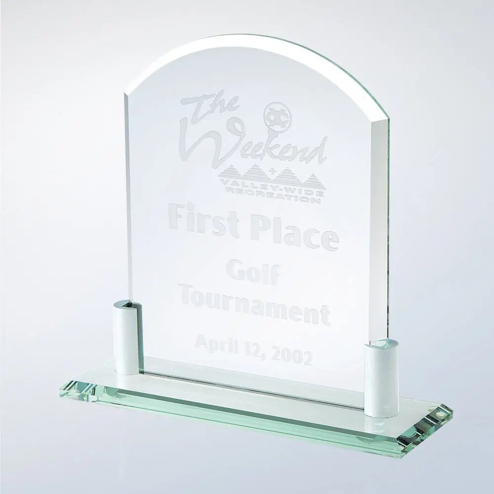 VERTICAL ARCH W/ ALUMINUM HOLDER BASE Crystal House - Prism