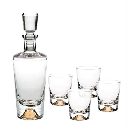 OLYMPOS CASE WITH WHISKY DECANTER AND 4 OLD FASH