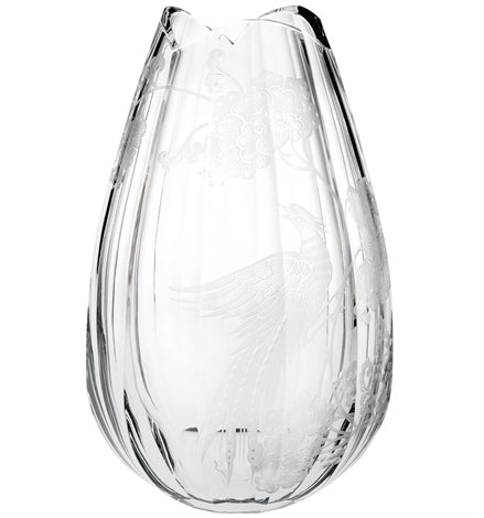 BLUE BIRD VASE ENGRAVED Vista Alegre