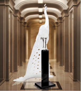 White Peacock by Madeleine van der Knoop 8 ex Daum - Crystal House