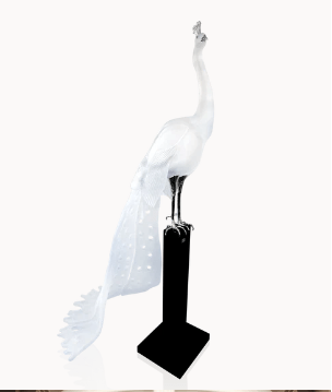 White Peacock by Madeleine van der Knoop 8 ex Daum - Crystal House