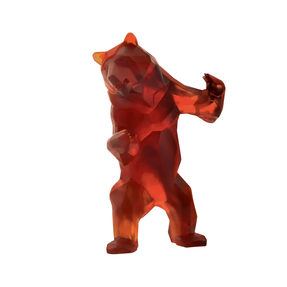 Wild Bear in Dark Amber by Richard Orlinski 50 ex Daum