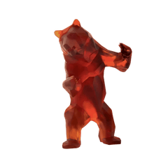 Wild Bear in Dark Amber by Richard Orlinski 50 ex Daum