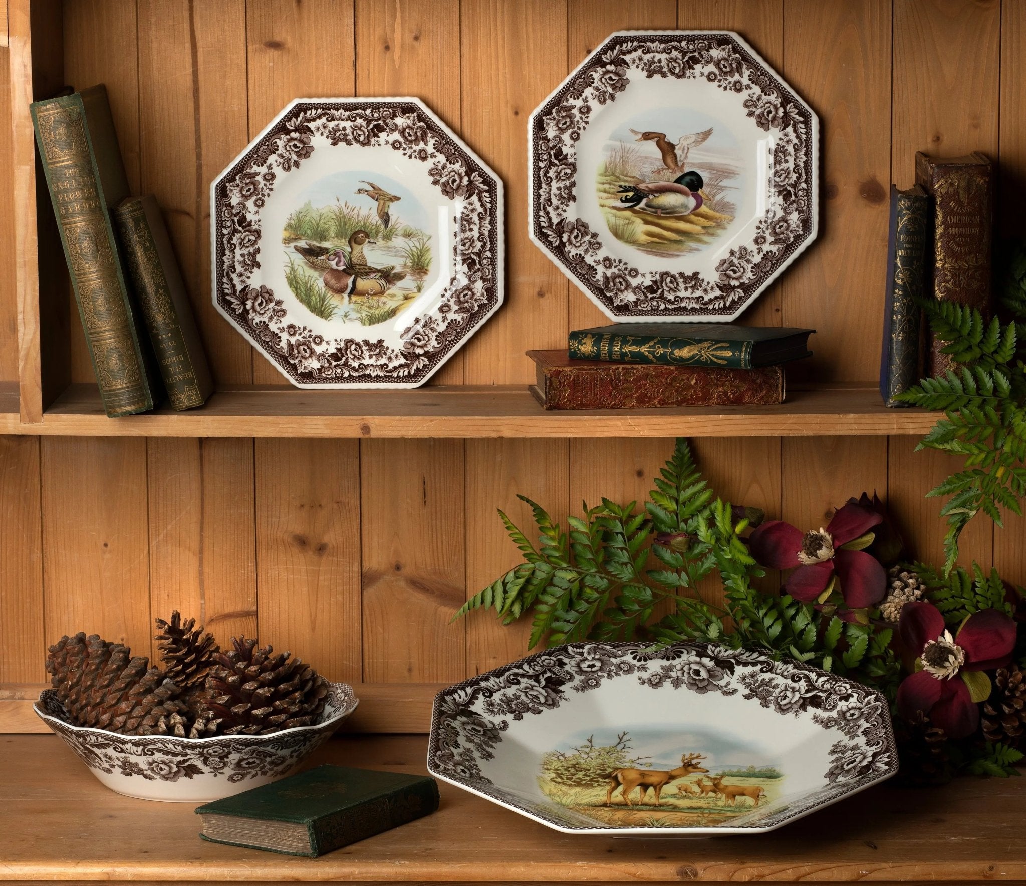 Woodland Birds Octagonal Plate (Mallard) Spode