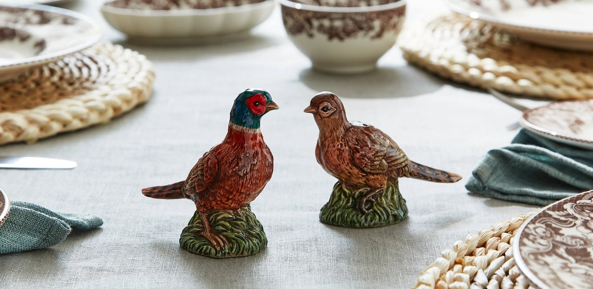 Woodland Pheasant Salt and Pepper Spode