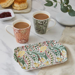 Spode Morris & Co. Mug & Tray Set – Luxury Porcelain Tea Cups & Tray