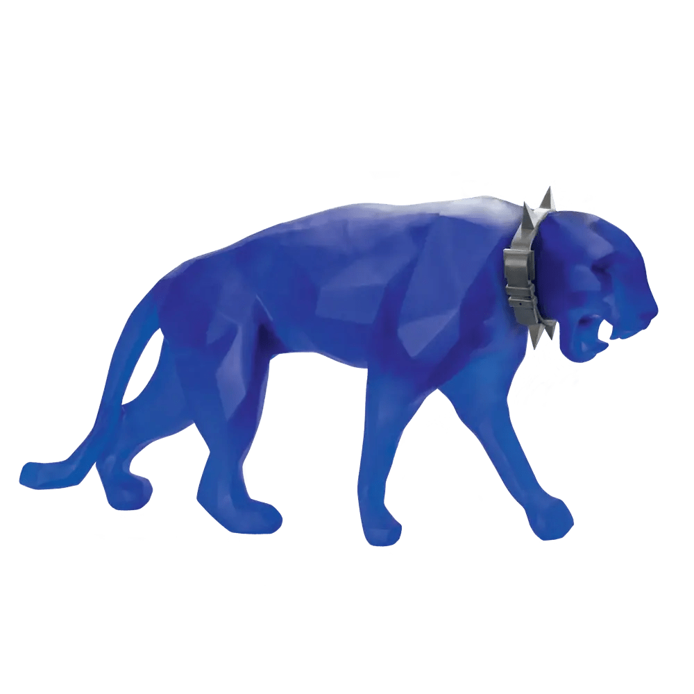 XL Wild Panther in Blue by Richard Orlinski 8 ex Daum