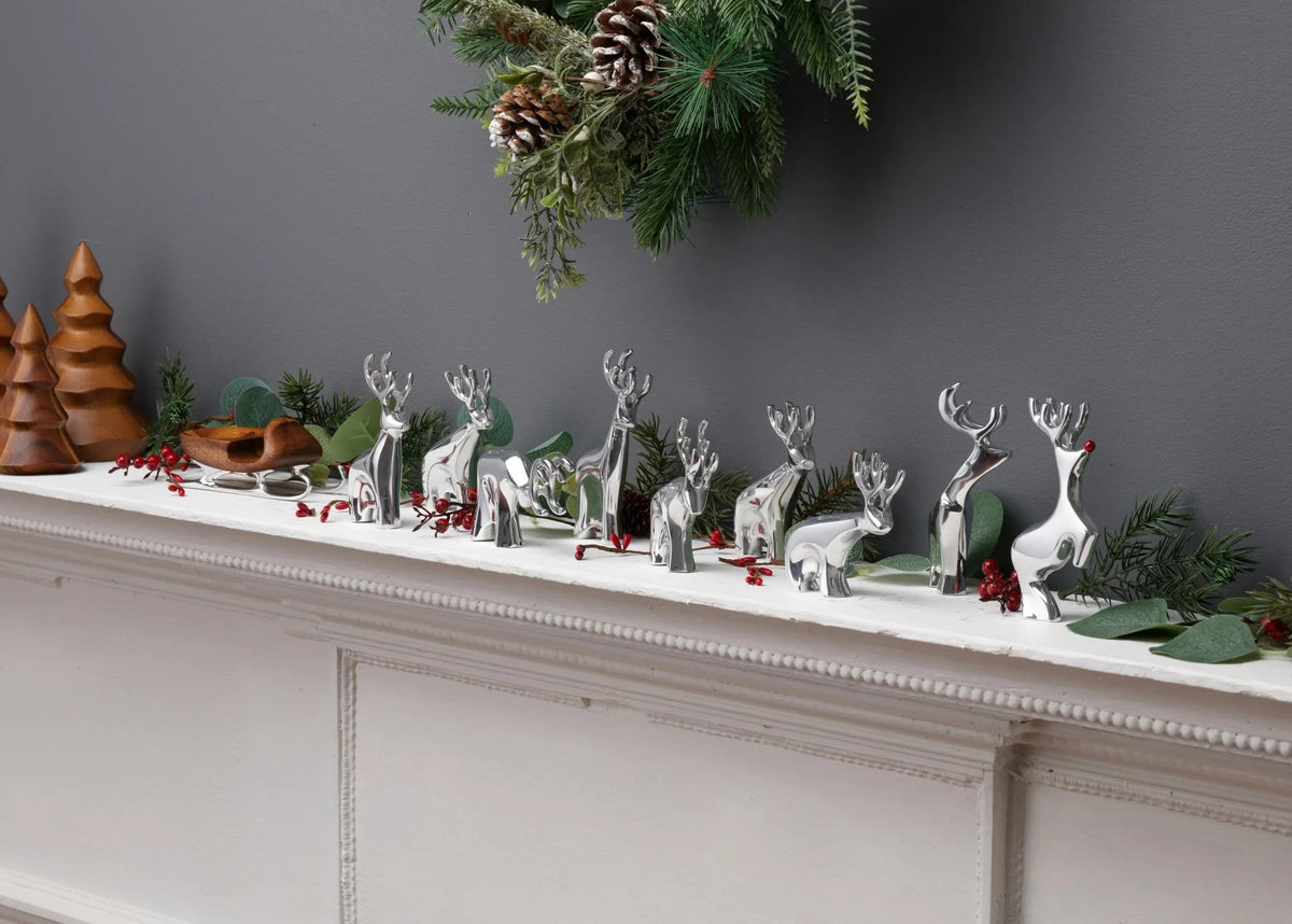10-Piece Miniature Reindeer Set Nambé