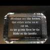 Paperweight engraved with a intellectual quote