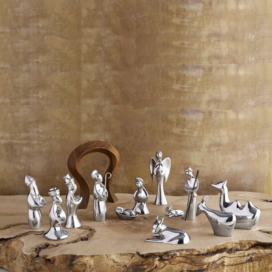 13-Piece Miniature Nativity Set with Free Storage Box Nambé
