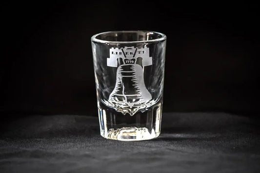 1776 Engraved Shot Glass - (PAIR) Crystal House