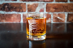 4th July US Flag Engraved Whiskey Glass Crystal House