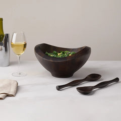 Bella Salad Bowl w/ servers-Espresso - Crystal House