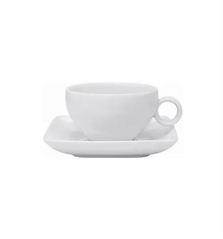 CARRÃ‰ WHITE BREAKFAST CUP & SAUCER - Crystal House