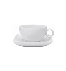 CARRÃ‰ WHITE BREAKFAST CUP & SAUCER - Crystal House
