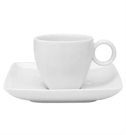 CARRÃ‰ WHITE LARGE COFFEE CUP & SAUCER