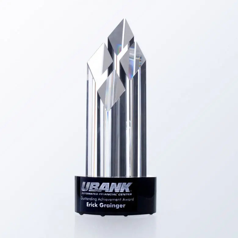 EXECUTIVE DIAMOND AWARD - BLACK CRYSTAL ROUND BASE - Crystal House