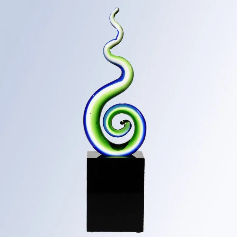 GREEN SPIRAL - ART GLASS - Crystal House