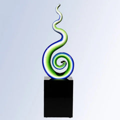 GREEN SPIRAL - ART GLASS - Crystal House
