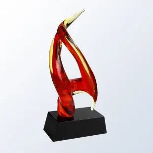INFERNO W/ BLACK/CLEAR BASE - ART GLASS - Crystal House