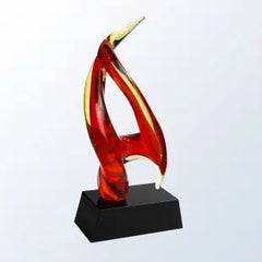 INFERNO W/ BLACK/CLEAR BASE - ART GLASS - Crystal House