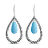Marina Braid Silver Floating Pear Earrings