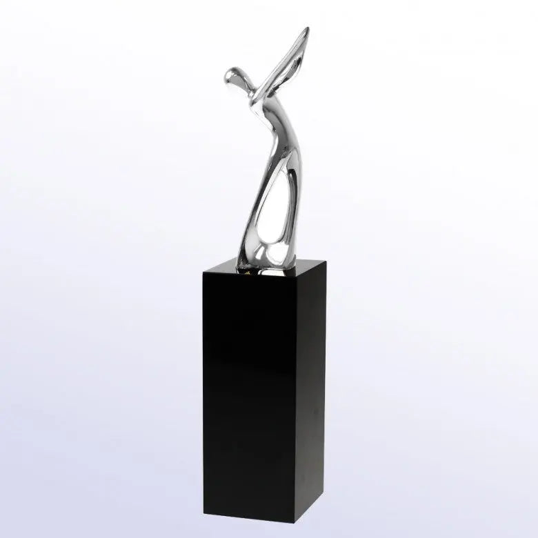 METAL GOLFER W/BLACK BASE - Crystal House