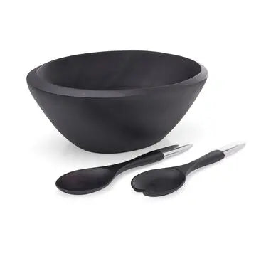 Noir Salad Bowl w/servers