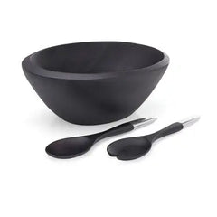 Noir Salad Bowl w/servers