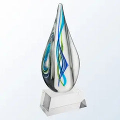 SERENITY WITH BLACK BASE ART GLASS - Crystal House