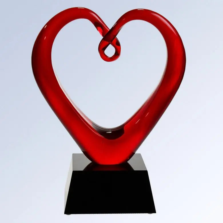 THE WHOLE HEARTED (BLACK/CLEAR BASE) ART GLASS - Crystal House