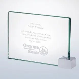 ACHIEVEMENT AWARD W/ BRASS RECTANGLE HOLDER Crystal House - Prism