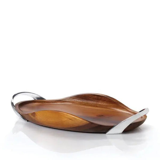 Bella Wood Handled Tray - 18" Nambé