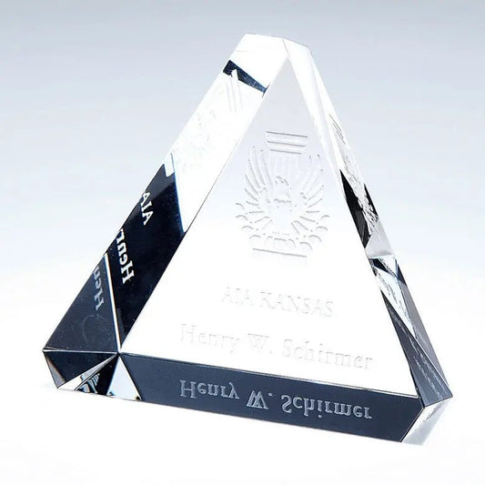 BEVELED TRIANGLE PAPERWEIGHT Crystal House - Prism