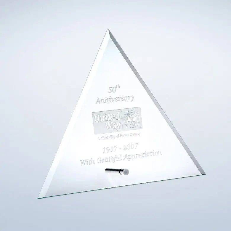 BEVELED TRIANGLE W/ ALUMINUM POLE Crystal House - Prism