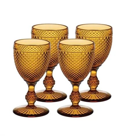 BICOS AMBAR SET WITH 4 RED WINE GOBLETS AMBAR Vista Alegre - Crystal House