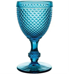 BICOS AZUL SET WITH 4 RED WINE GOBLETS BLUE Vista Alegre - Crystal House