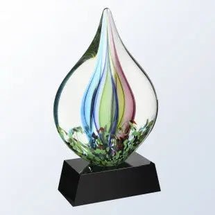 BLACK/CLEAR BASE ART GLASS Crystal House - Prism