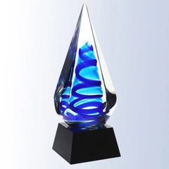 BLUE OCEAN SPIRAL - ART GLASS Crystal House - Prism
