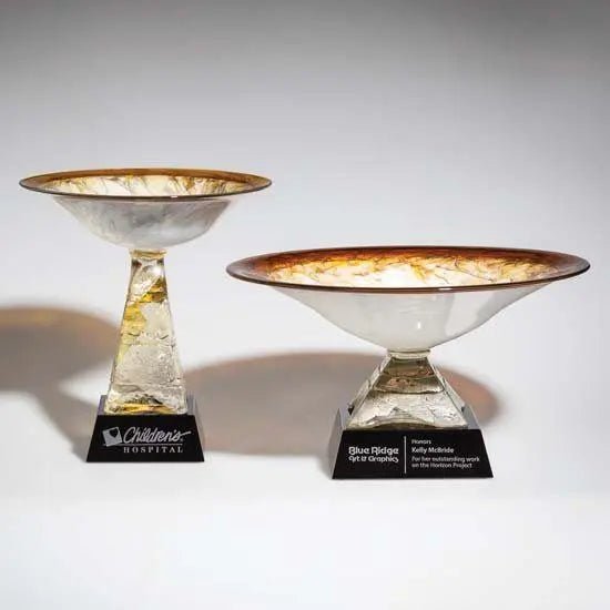 Bowl - Gold Black Crystal House