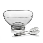 Braid Glass Salad Bowl w/ Servers Nambé
