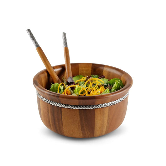 Braid Round Salad Bowl w/servers Nambé