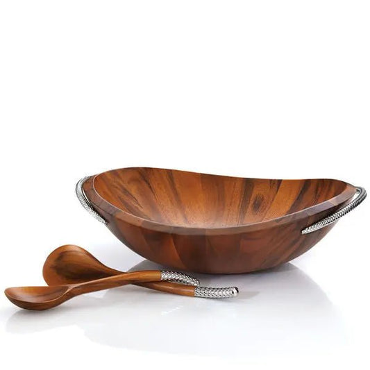 Braid Salad Bowl W/ Servers Nambé