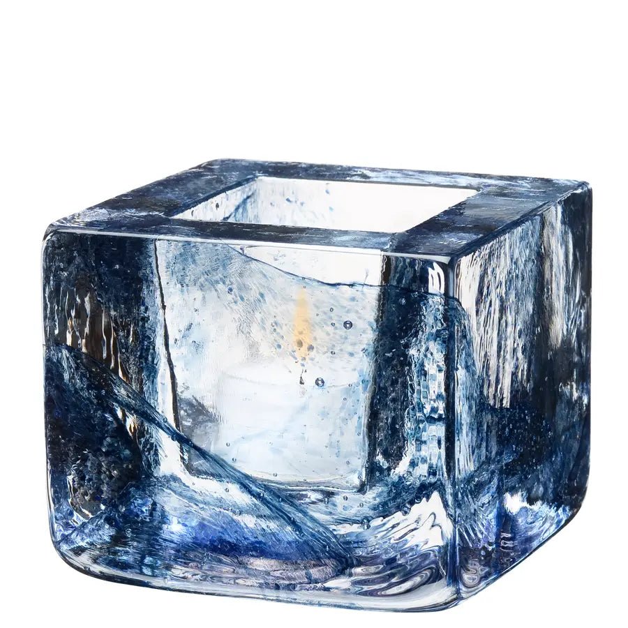 Brick Votive, Blue Kosta Boda