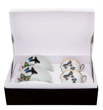 BUTTERFLY PARADE COFFEE CUPS & SAUCERS Vista Alegre