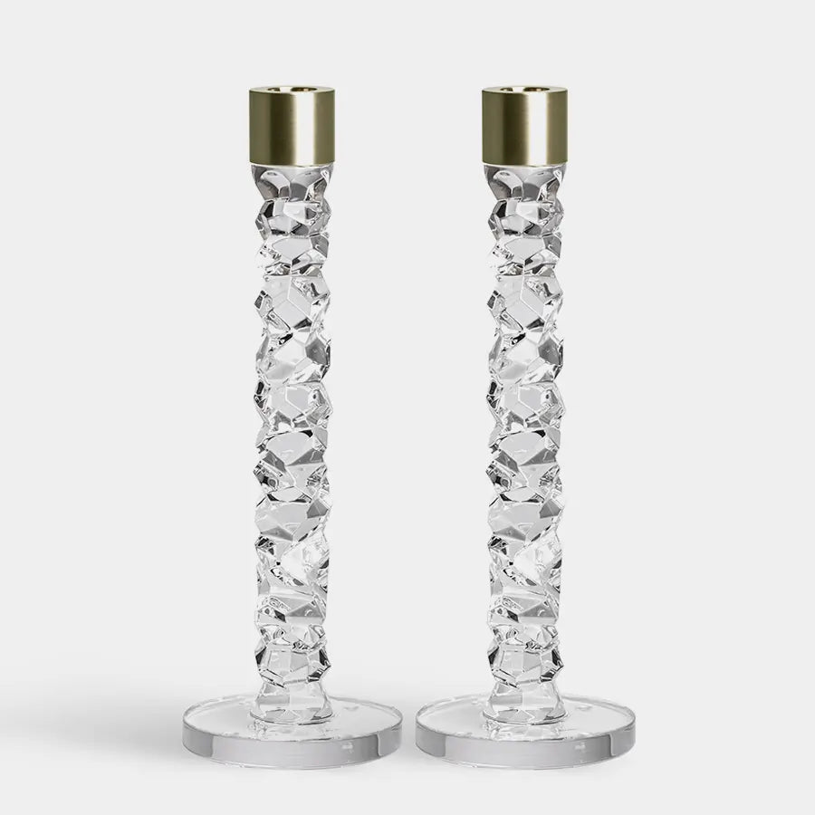 Carat Candlestick Brass Pair Orrefors