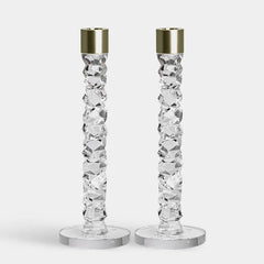 Carat Candlestick Brass Pair Orrefors