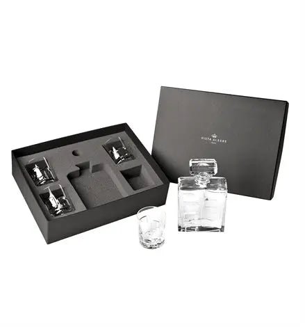 CASE WITH WHISKY DECANTER AND 4 OLD FASH - PORTRAIT Vista Alegre